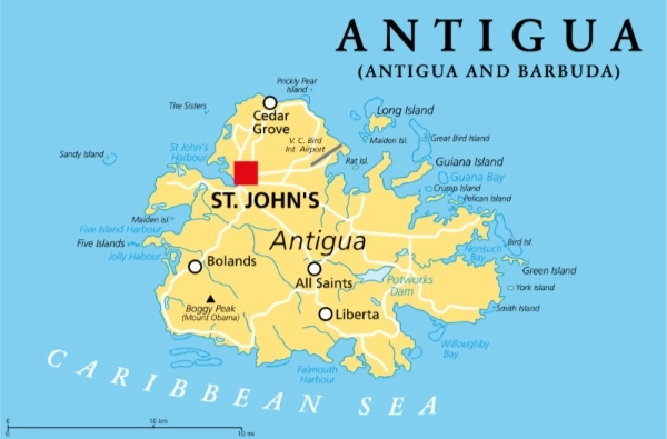 Map of Antigua